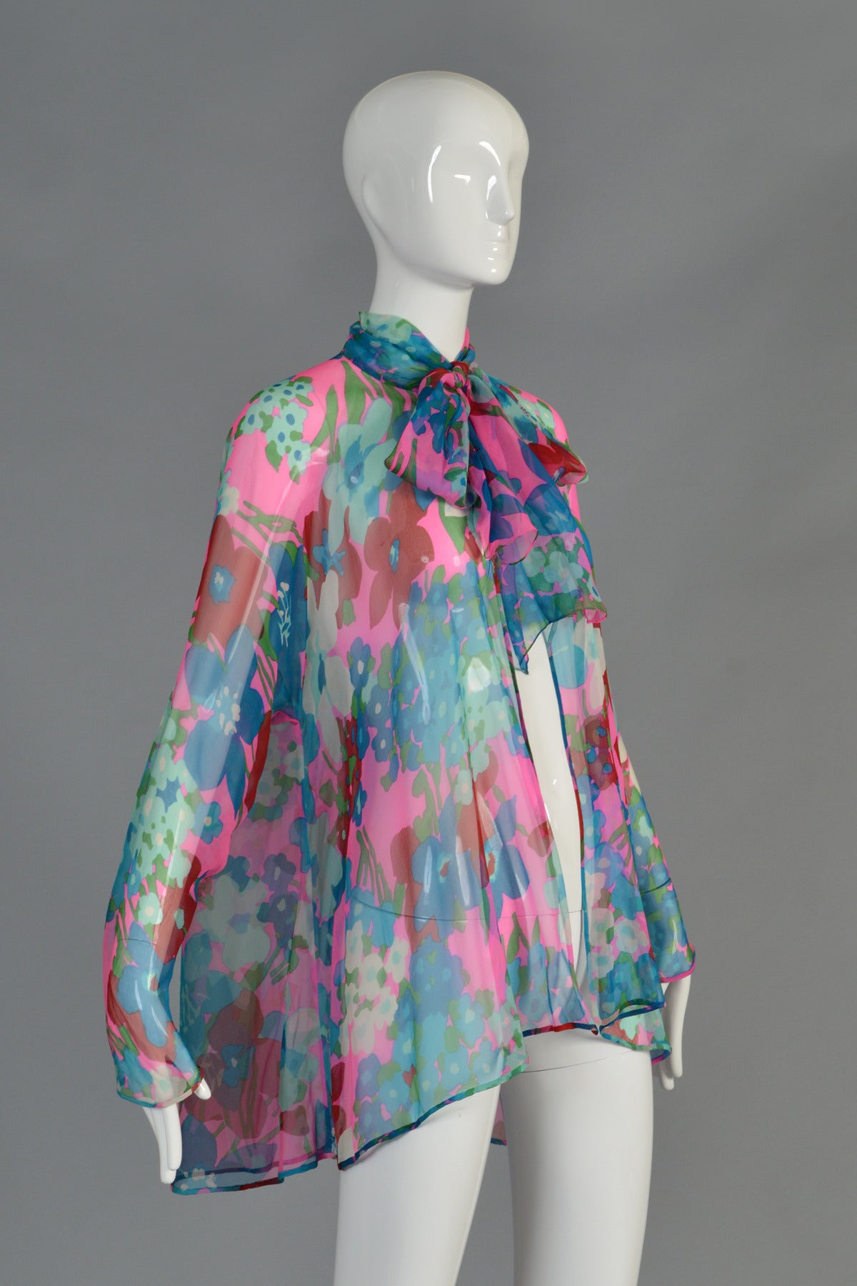 Adele Simpson 1970's Silk Chiffon Dress and Jacket 4