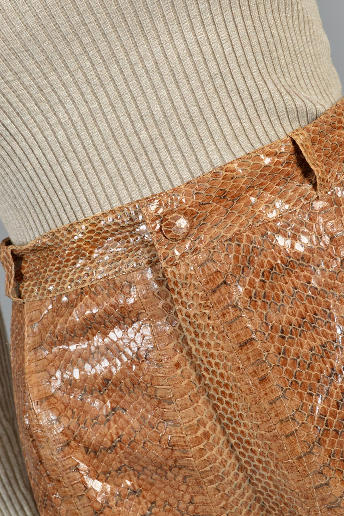 Women's 1980's High-Waisted Genuine Snakeskin Pants For Sale