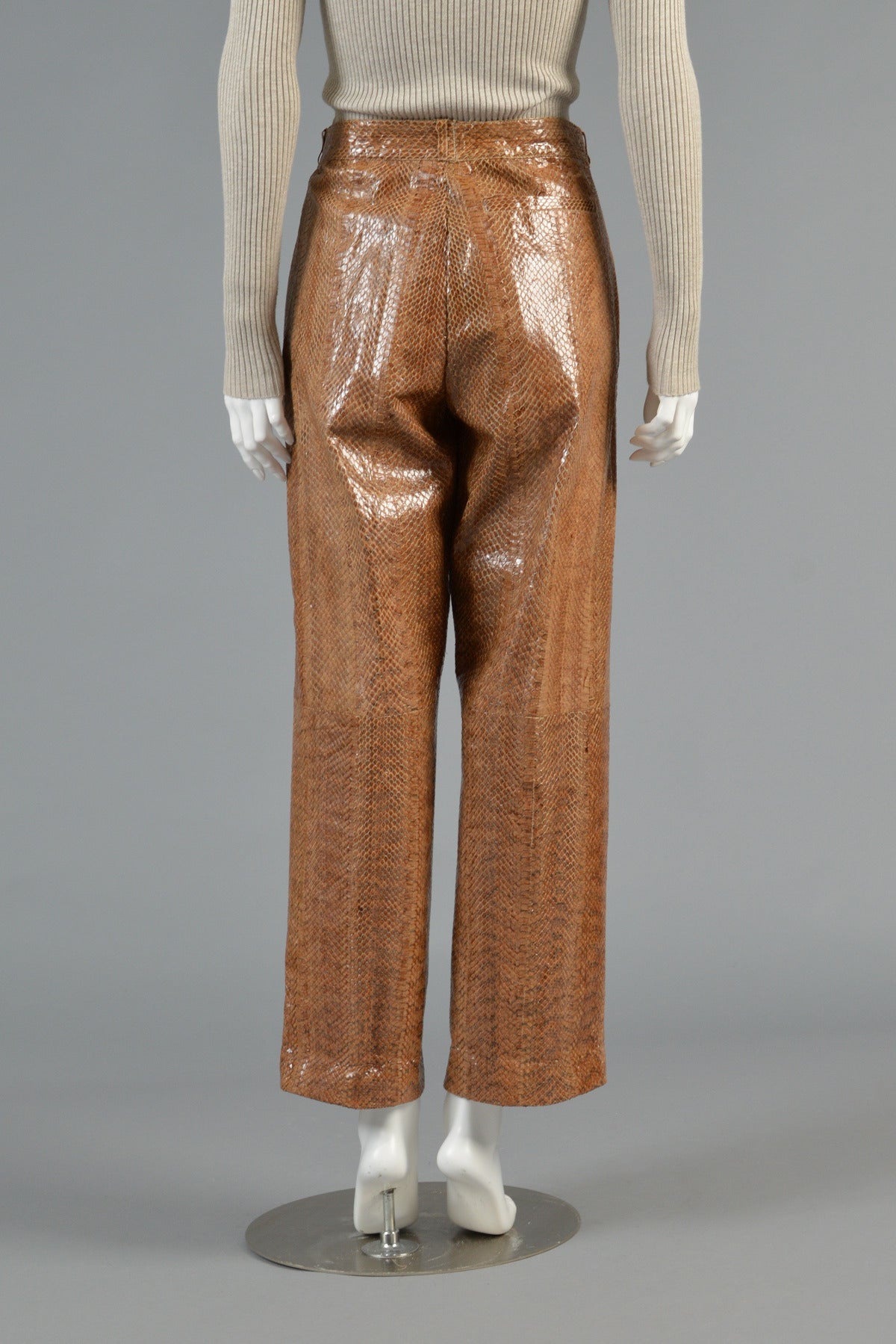 1980's High-Waisted Genuine Snakeskin Pants For Sale 4