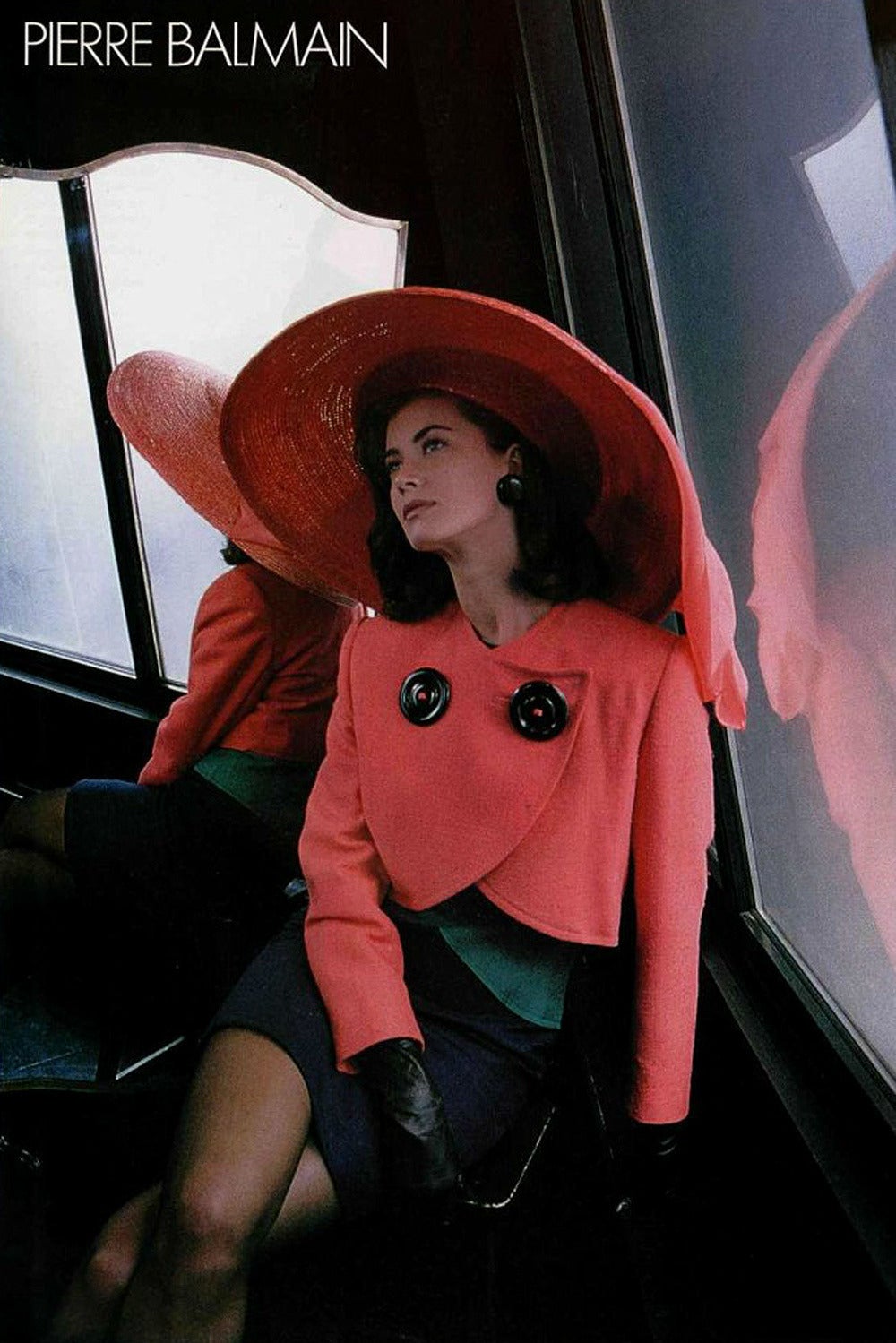 1989 Oscar de la Renta for Pierre Balmain Haute Couture Colorblocked Jacket For Sale 5