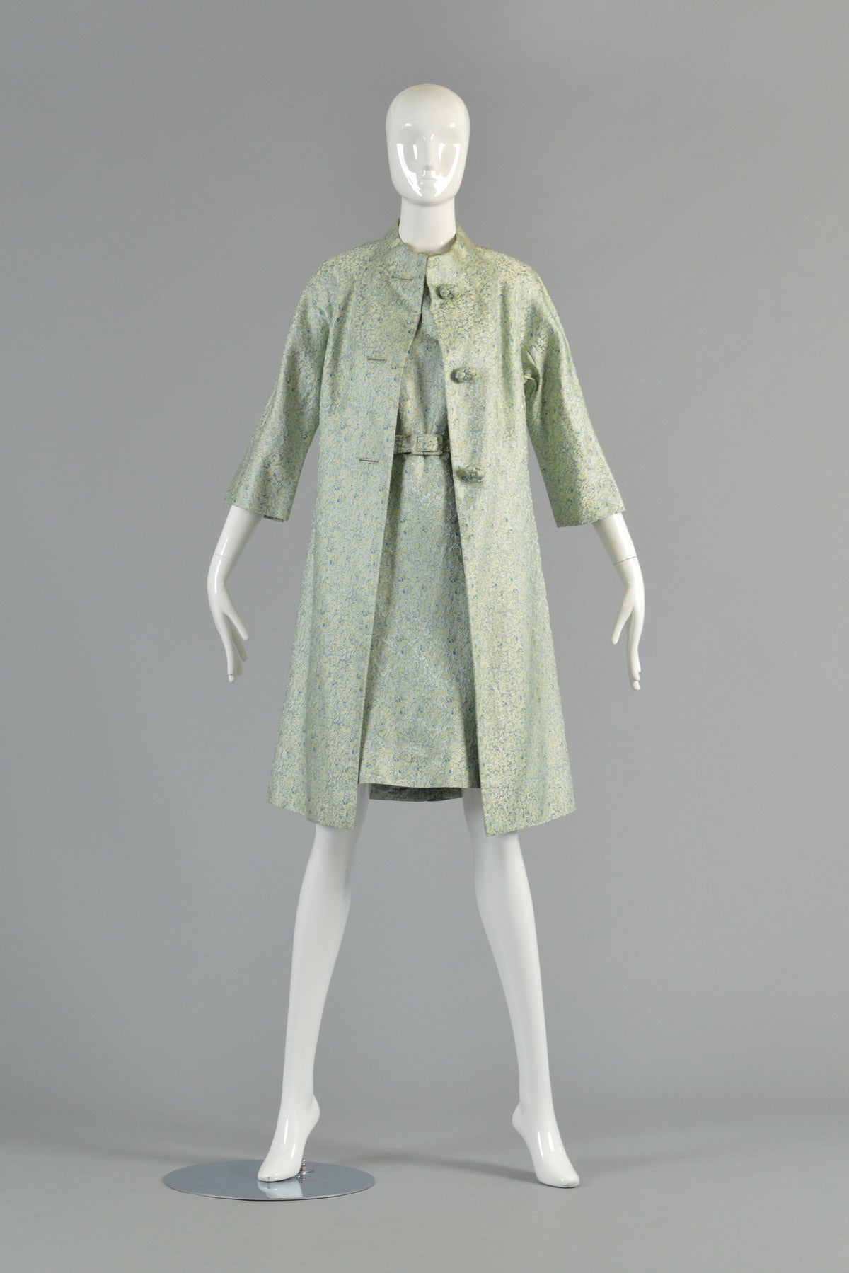 1967 Chinoiserie Silk Brocade Dress + Jacket