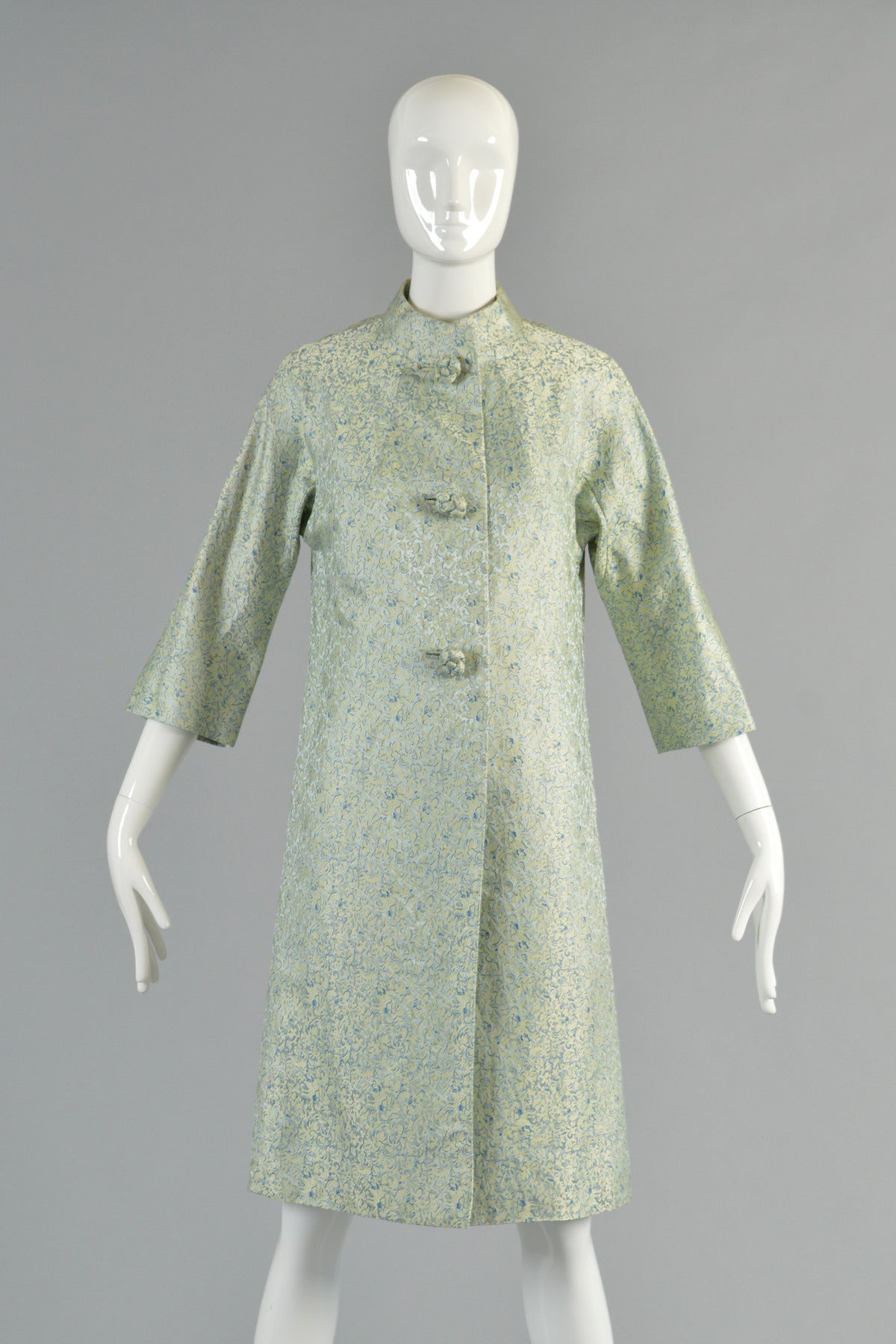 1967 Chinoiserie Silk Brocade Dress + Jacket 1