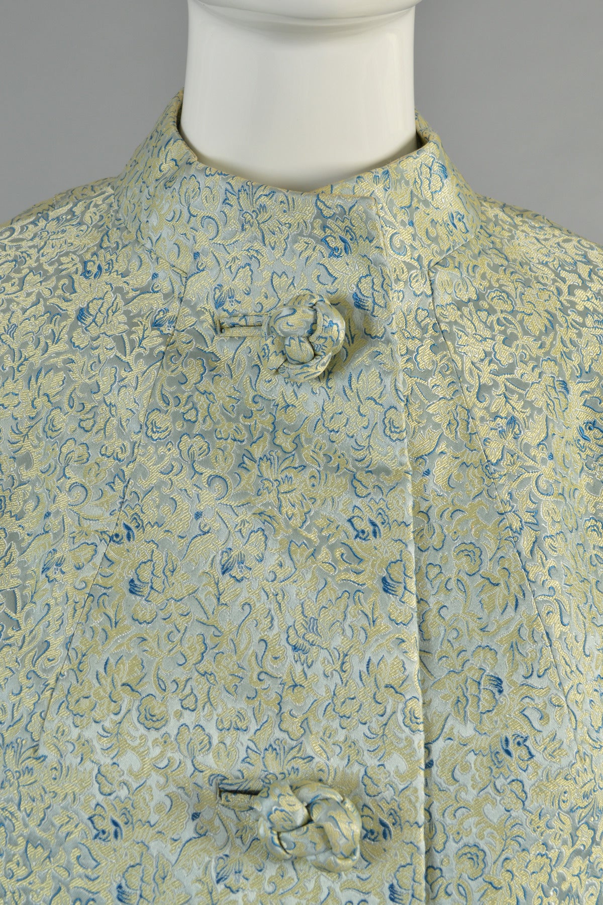 1967 Chinoiserie Silk Brocade Dress + Jacket 3