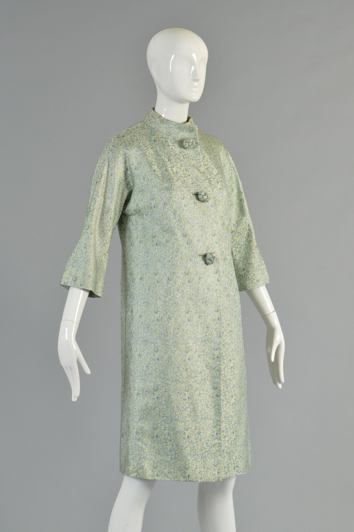 1967 Chinoiserie Silk Brocade Dress + Jacket 4