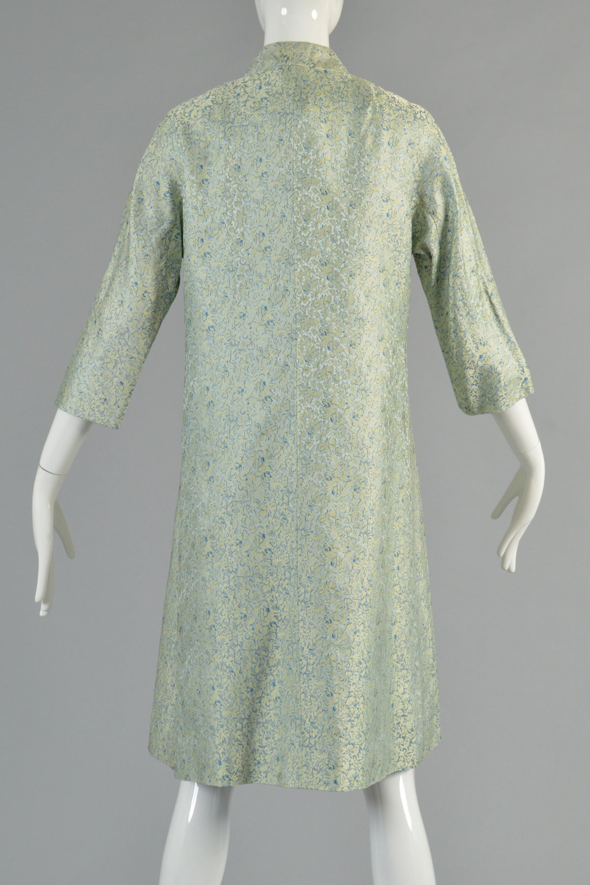 1967 Chinoiserie Silk Brocade Dress + Jacket 5