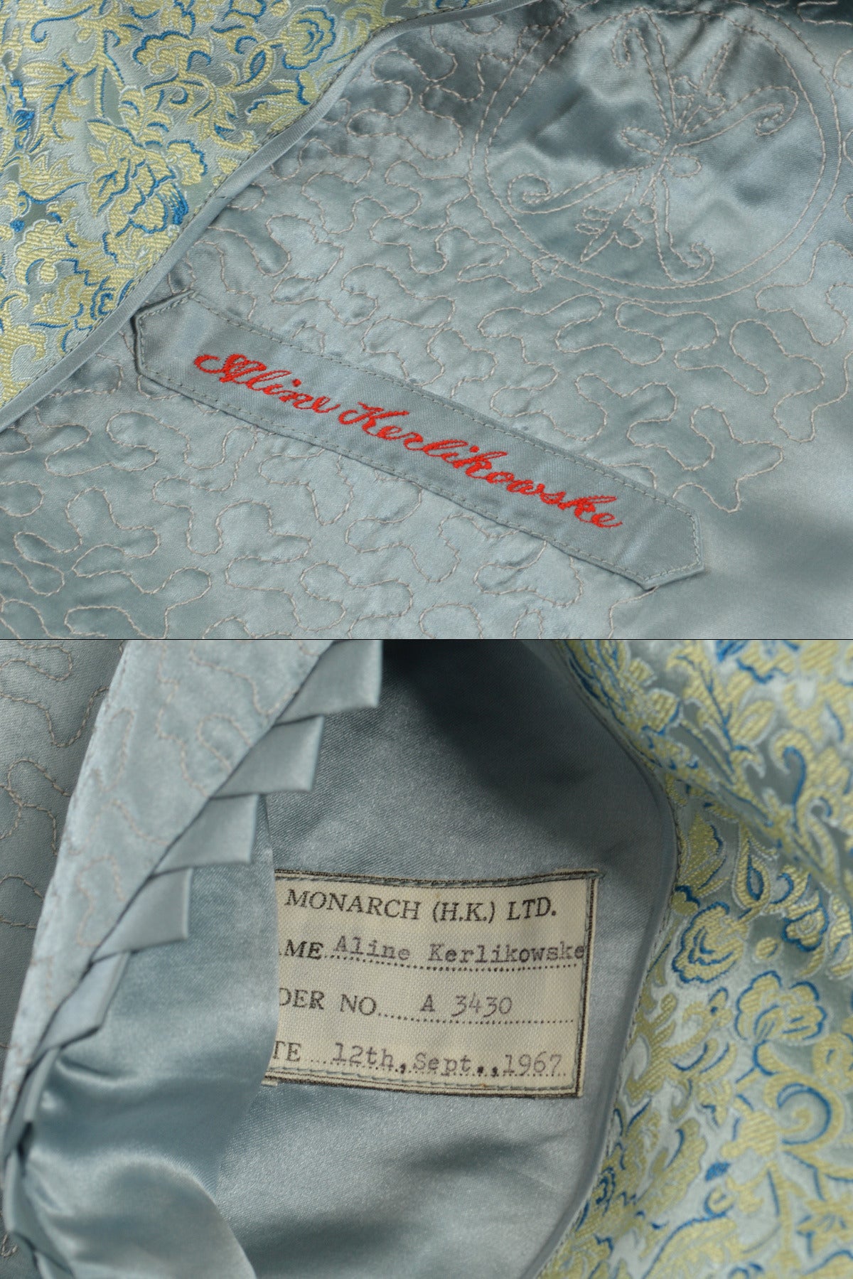 1967 Chinoiserie Silk Brocade Dress + Jacket 6