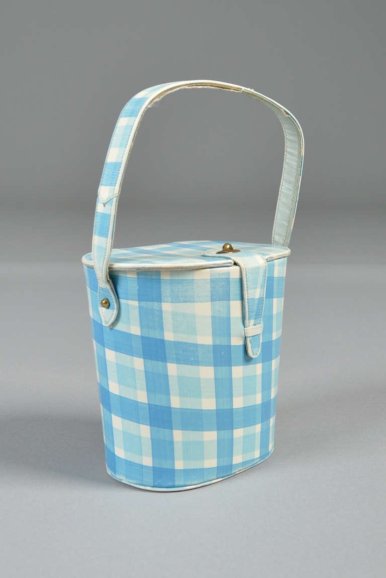 Women's 1950s Hand Painted Bucket Purse + Slingbacks