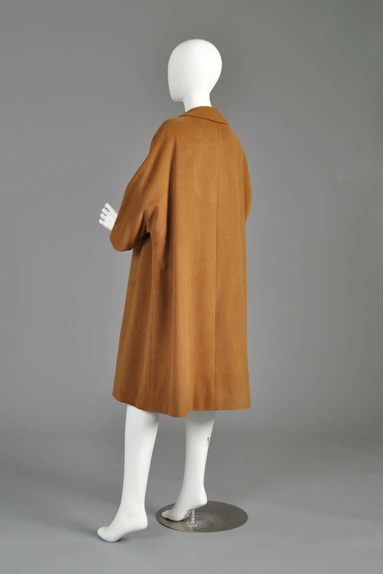 1960s Pure Vicuna Swing Coat with Enameled Buttons 4