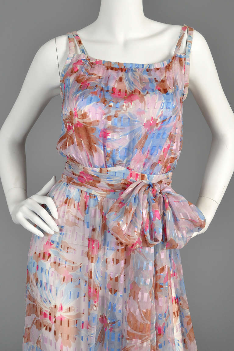 Ted Lapidus 1970s Sheer Silk Dress In Excellent Condition For Sale In Yucca Valley, CA