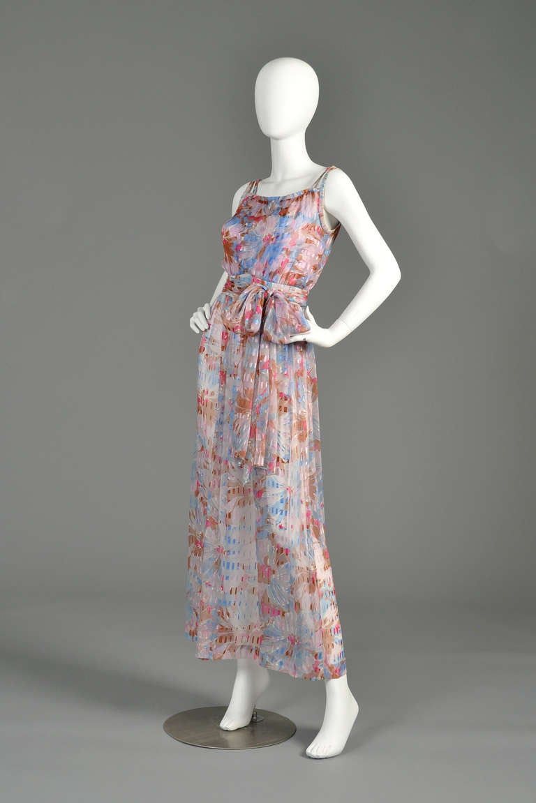 Ted Lapidus 1970s Sheer Silk Dress For Sale 1