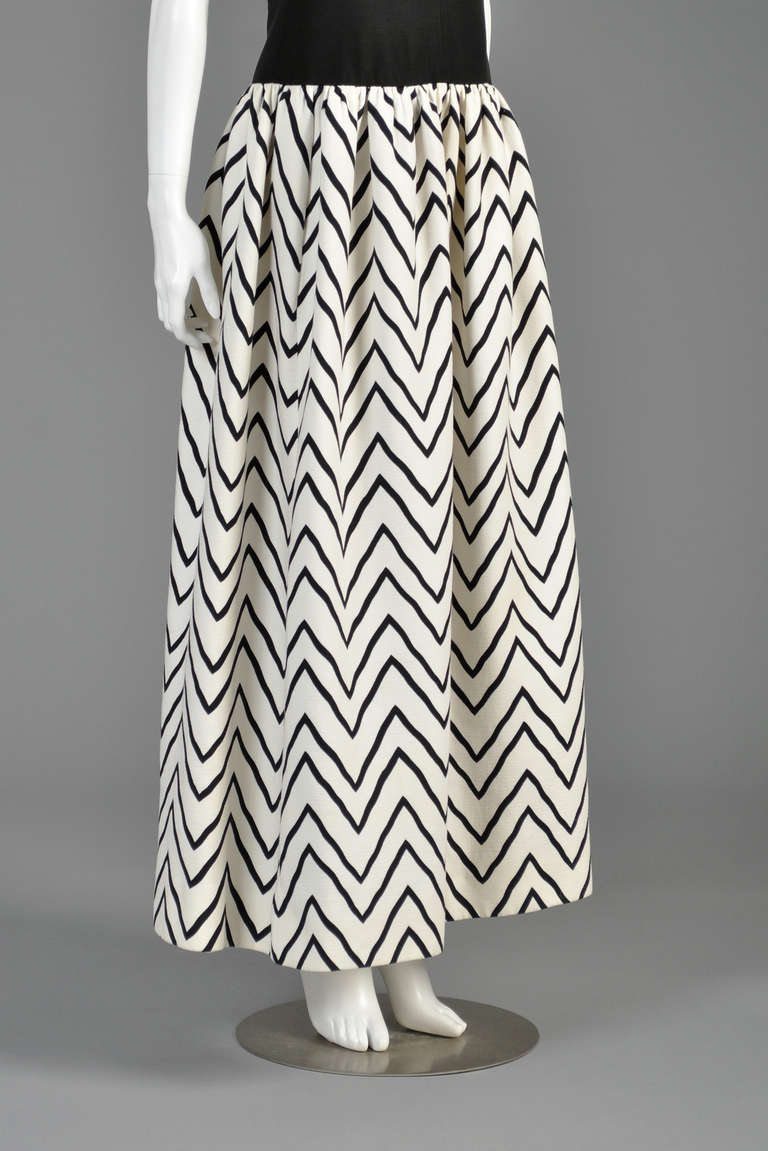 Yves Saint Laurent Chevron Striped Ball Gown For Sale 1