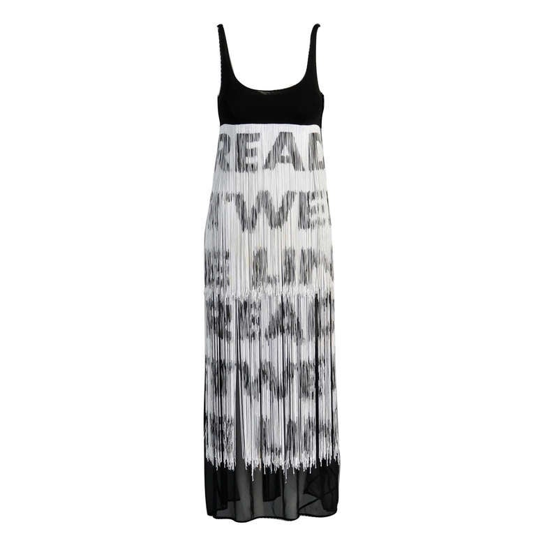 Moschino "Read Between The Lines" Convertible Fringed Dress/Top