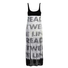 Vintage Moschino "Read Between The Lines" Convertible Fringed Dress/Top