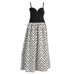 Yves Saint Laurent Chevron Striped Ball Gown