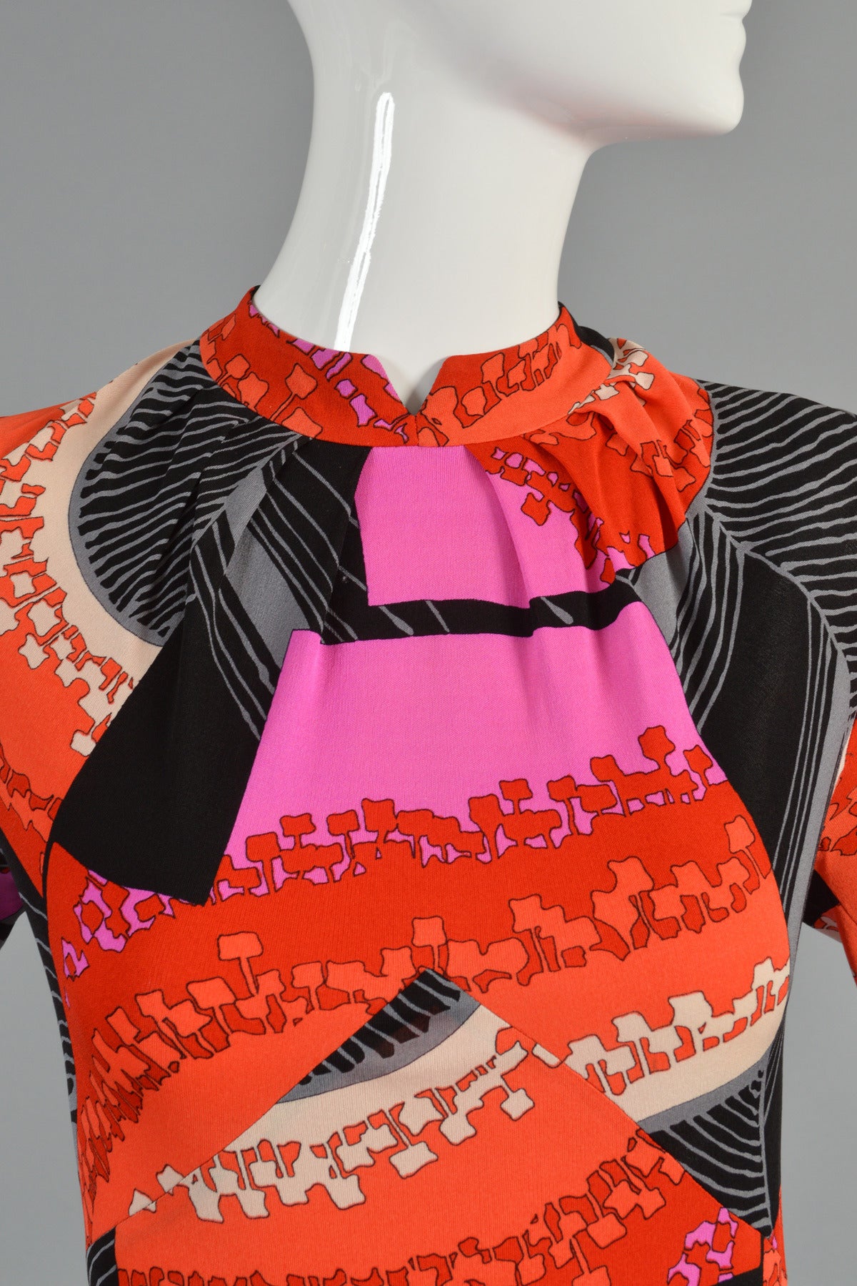 Women's 1960s Graphic Silk Jersey Maxi Dress