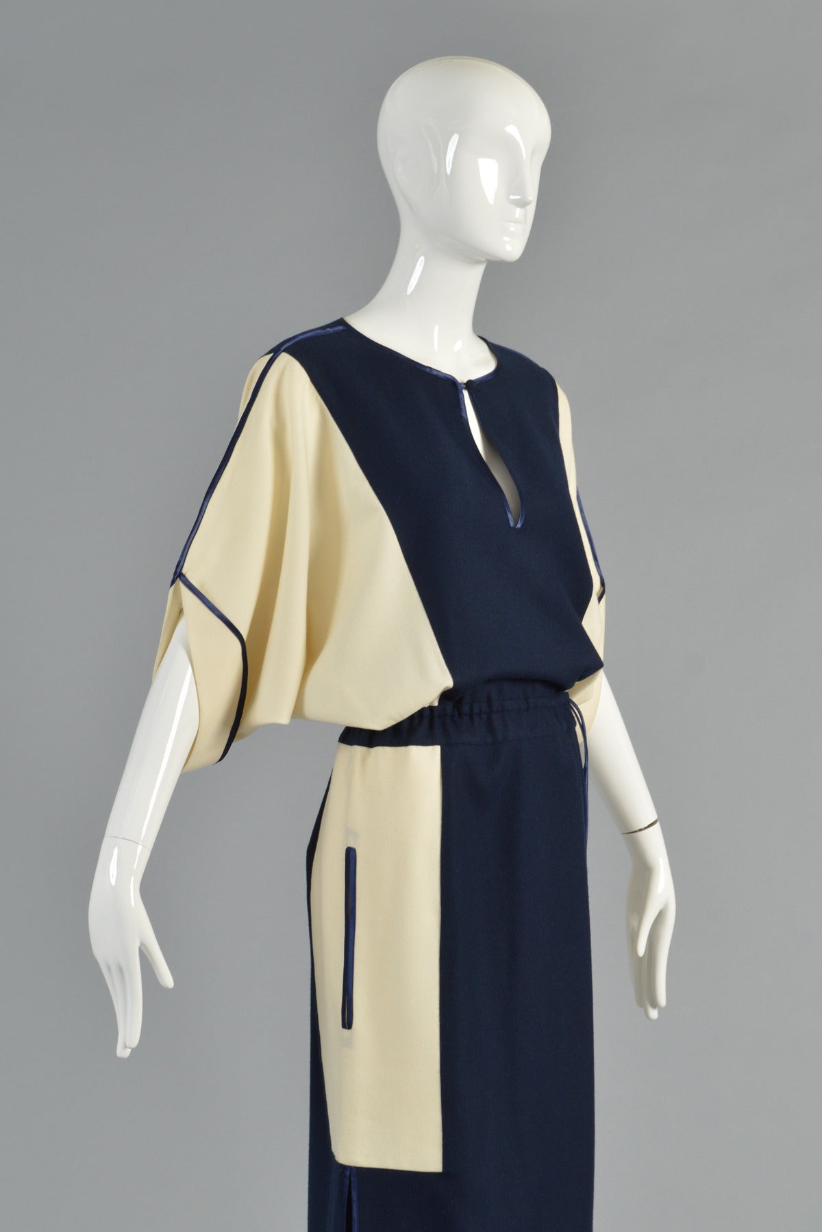 Women's Janice Wainwright Colorblock Kimono Style Wool Dress