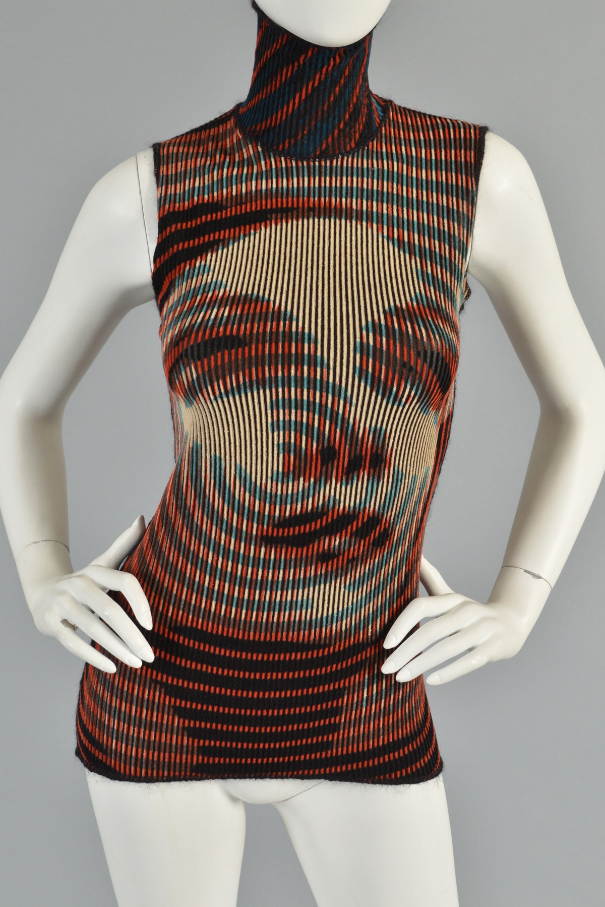 Jean Paul Gaultier Spiral Woman Sleeveless Top In Excellent Condition In Yucca Valley, CA