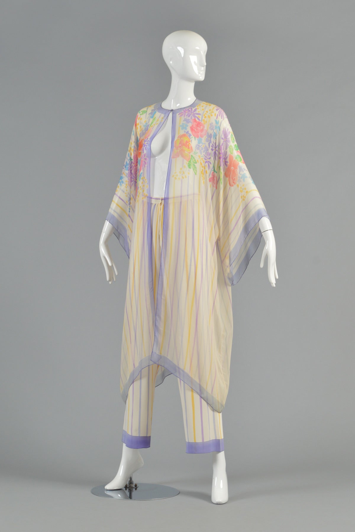 Incredible Oscar de la Renta Hand-Painted Silk Kimono Ensemble 3