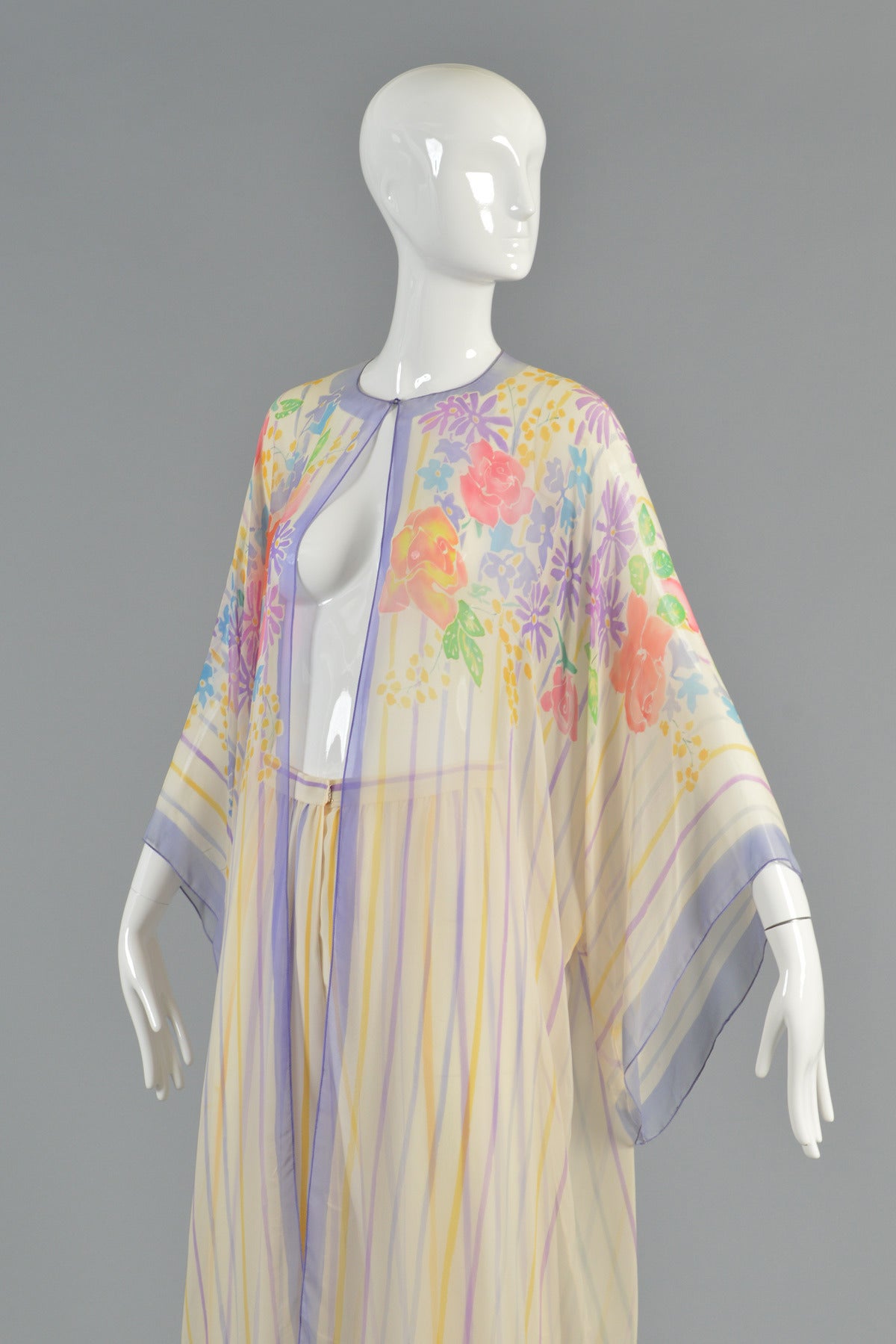 Incredible Oscar de la Renta Hand-Painted Silk Kimono Ensemble 4