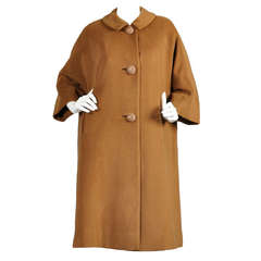 1960s Pure Vicuna Swing Coat with Enameled Buttons