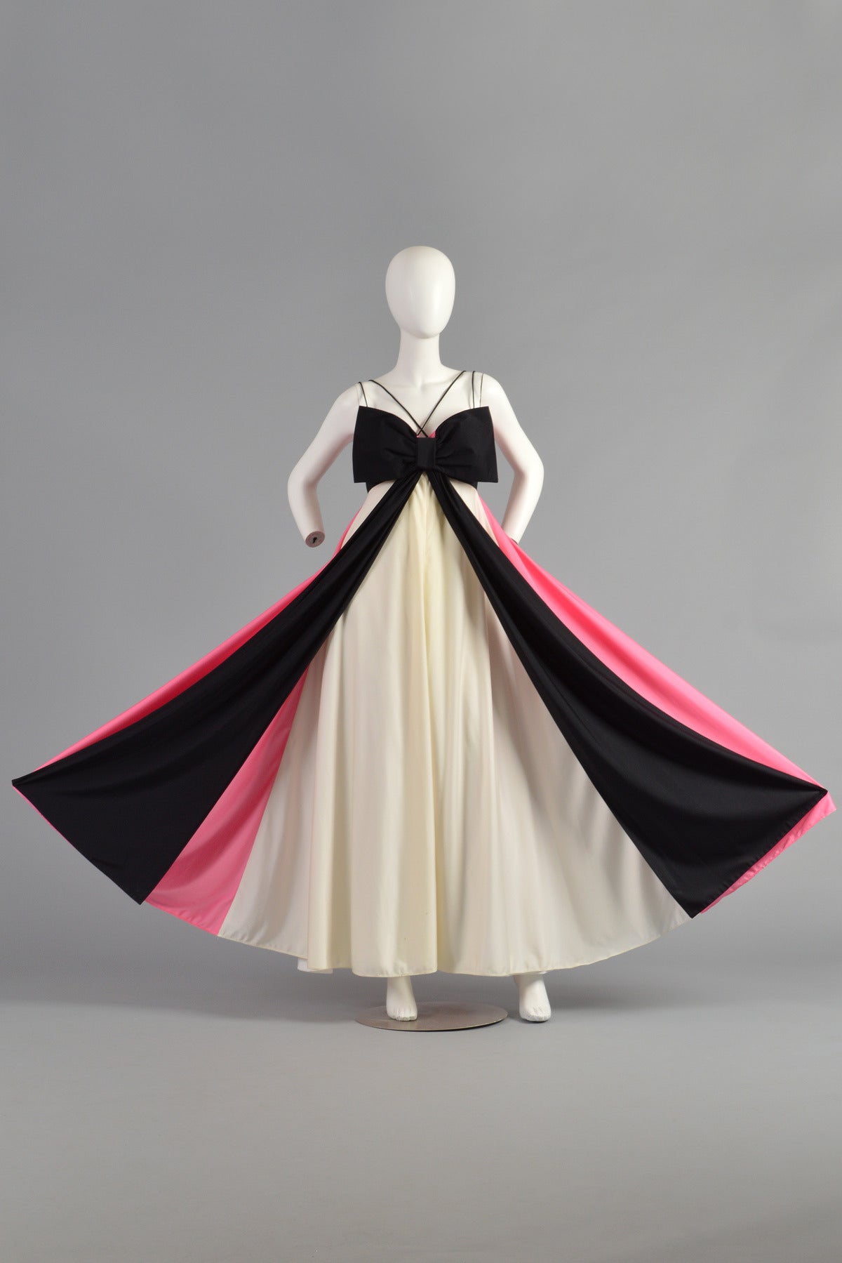 70's Black Lace Gothy Tea-Length Dress by Les Wilk For Frances Brewster