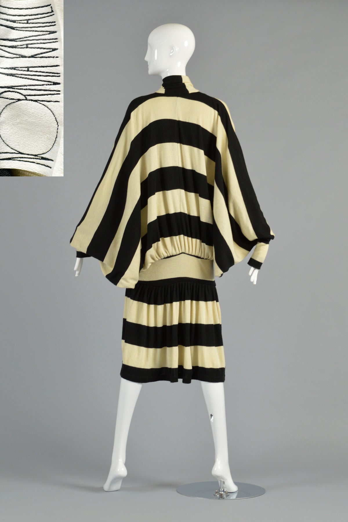 Early Norma Kamali Striped Knit Dress at 1stDibs