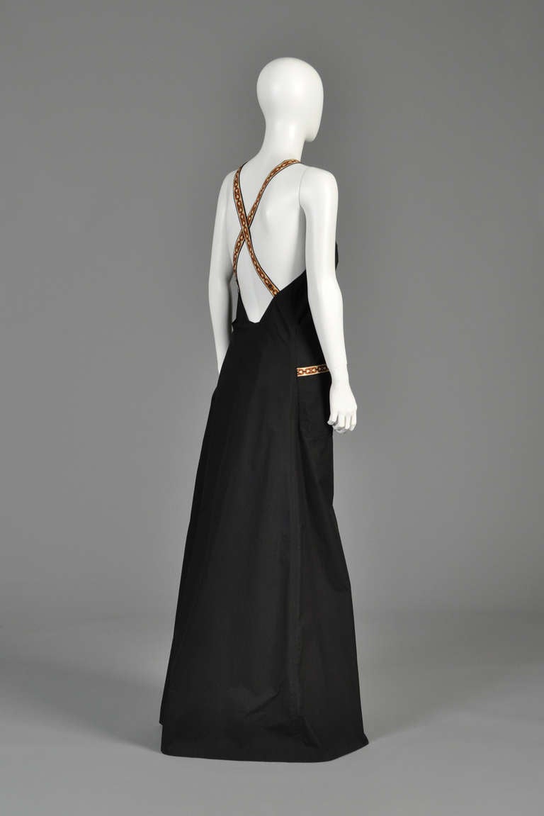 Celine 1970s Maxi Wrap Dress with Logo Straps 3