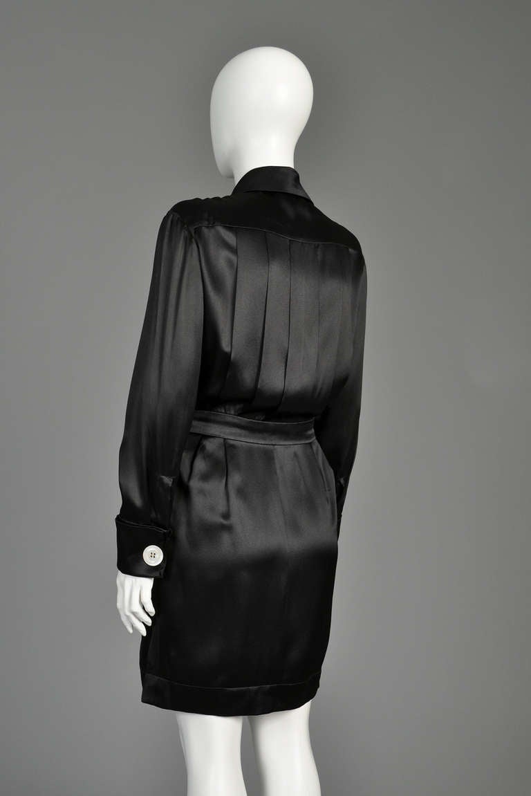 Chanel Giant Button Pleated Silk Dress 2