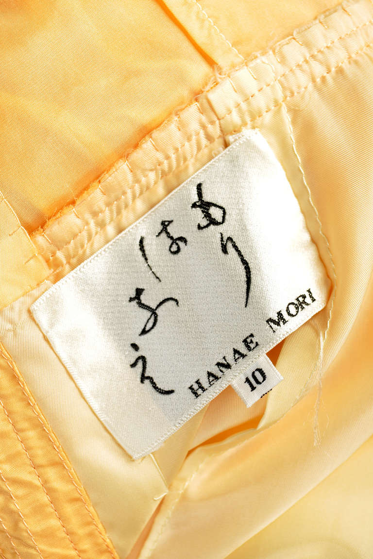 Hanae Mori 1970s Silk Chiffon Gown with Angel Sleeves 6