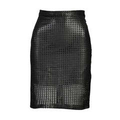 Vintage Gianfranco Ferre Cutout Leather Cage Skirt