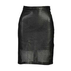 Gianfranco Ferre Cutout Leather Cage Skirt
