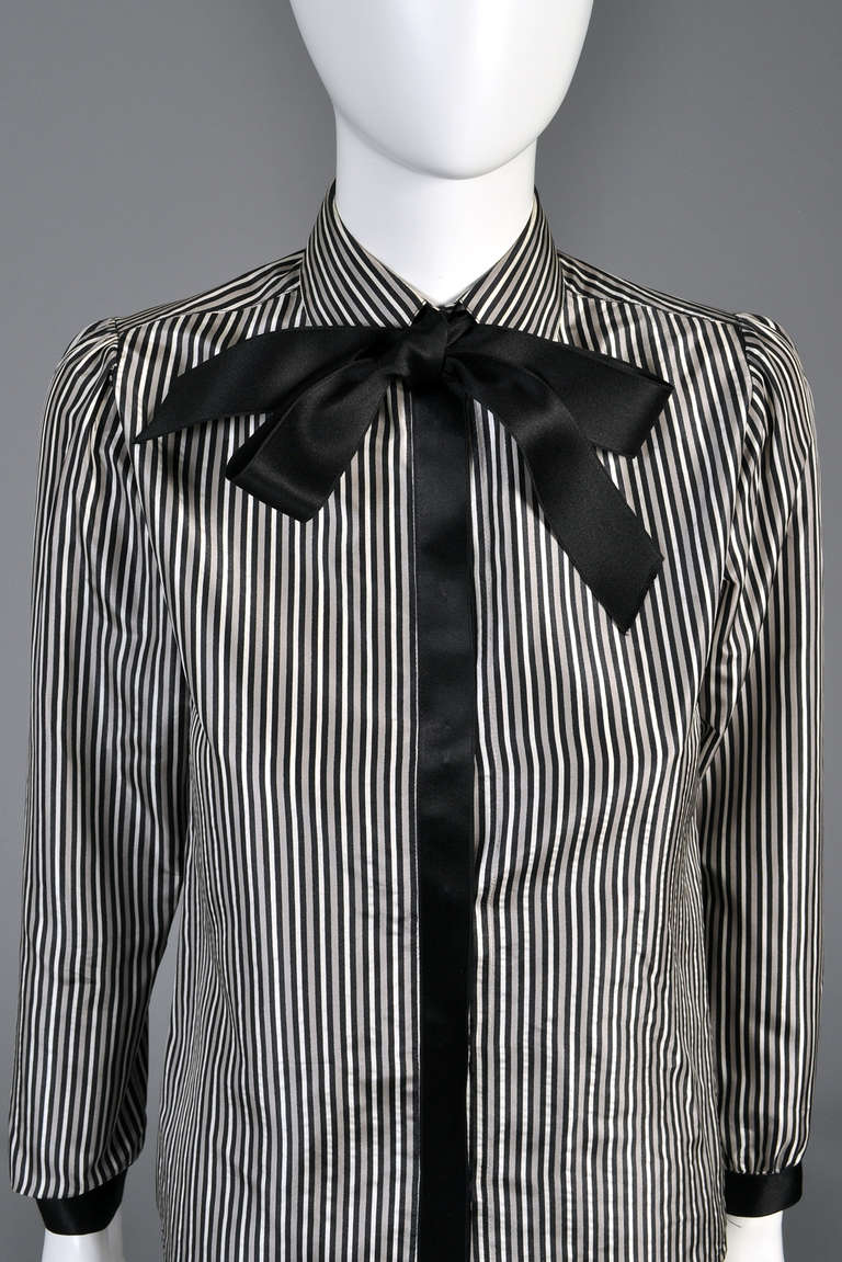 black pinstripe blouse
