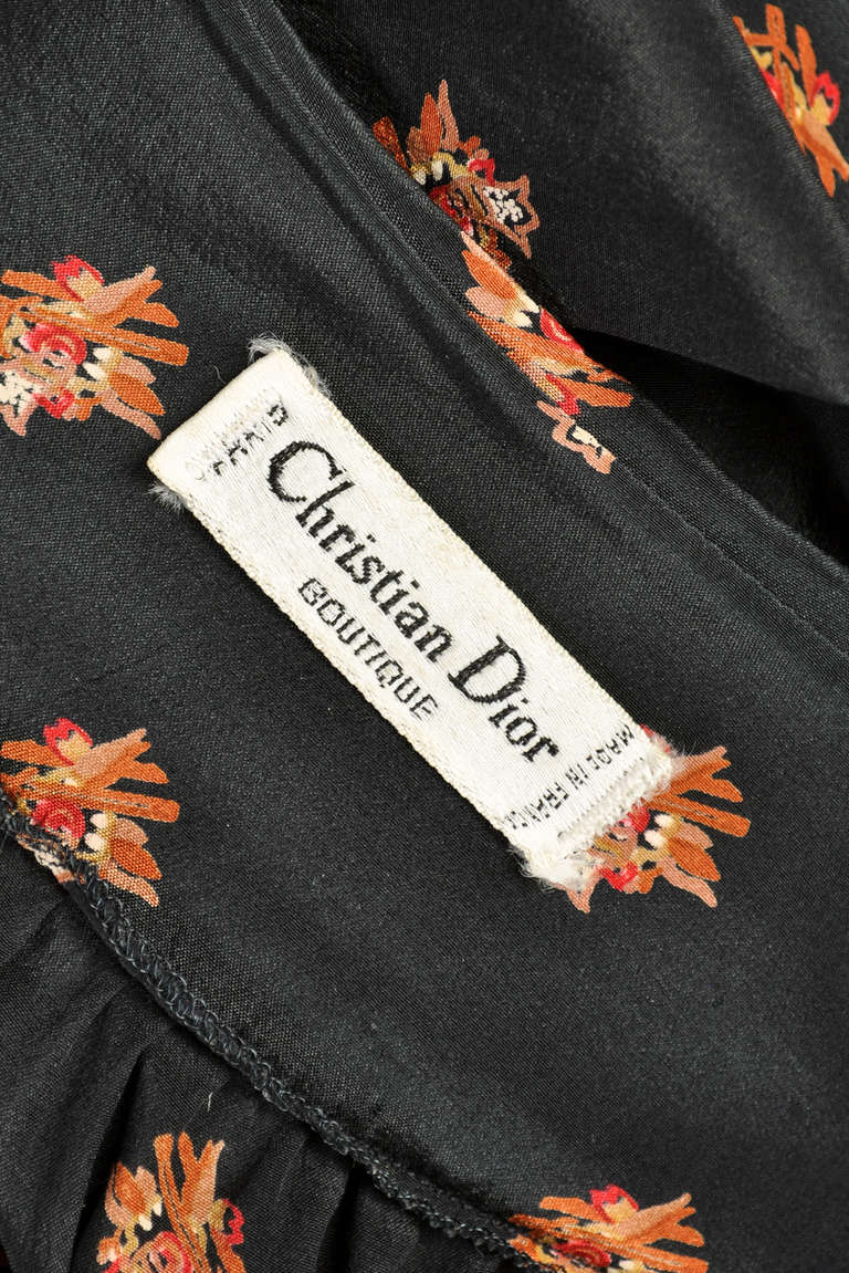 Christian Dior Micro Floral Silk Blouse with Peplum 4