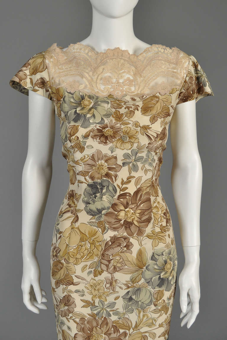 Valentino Silk + Lace Floral Dress 1