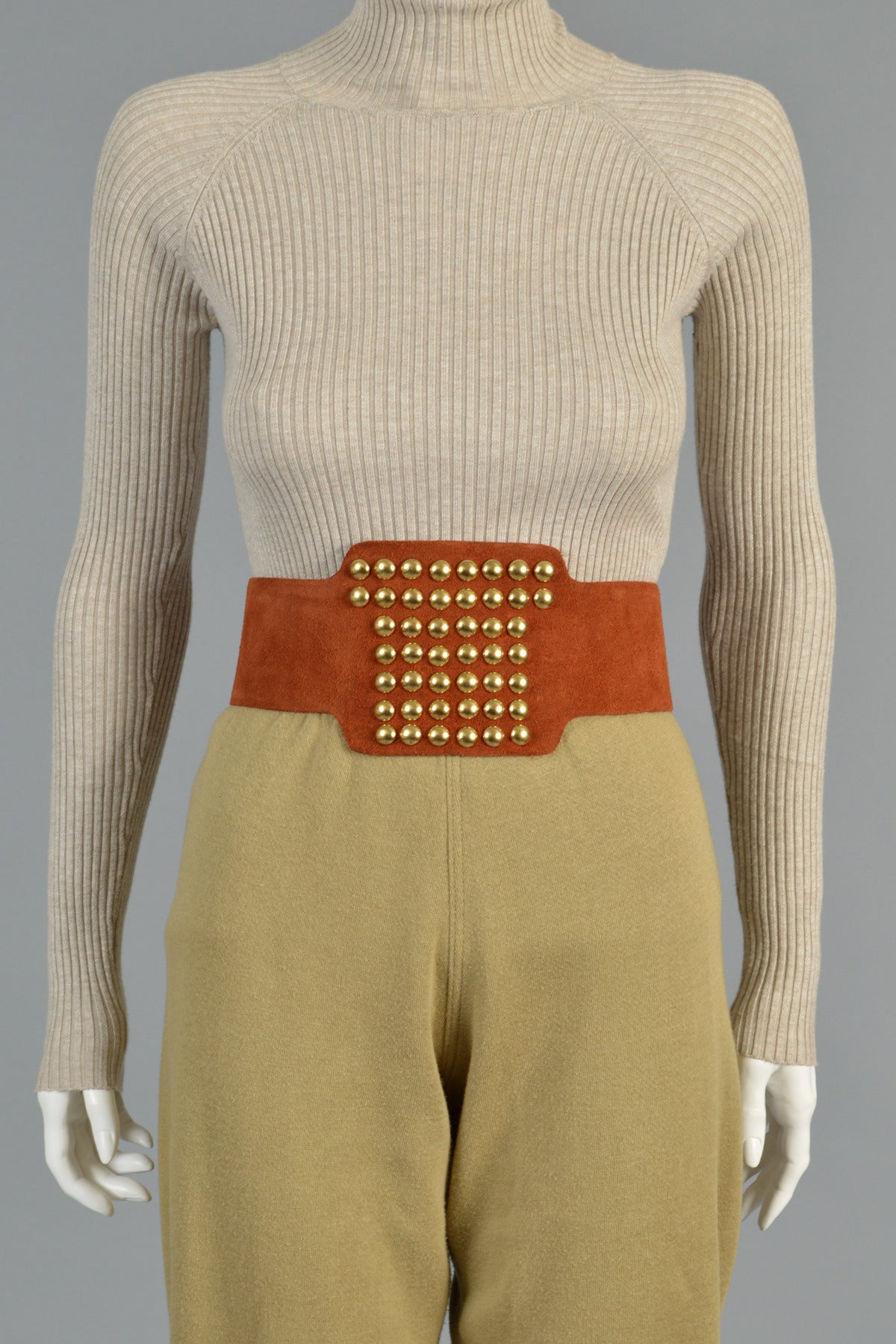 Massive 1970's Christian Dior Studded Suede Belt