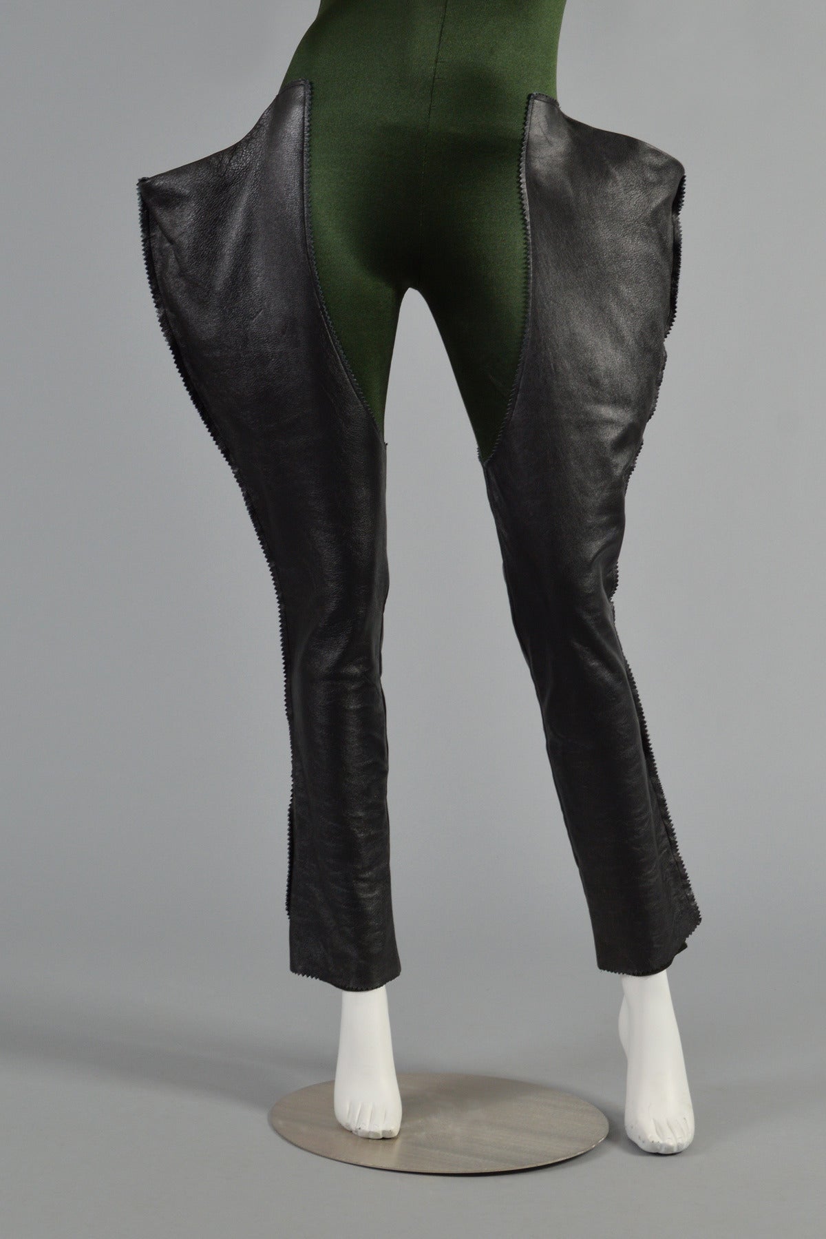 Women's 1979 Norma Kamali OMO 3-Piece Leather and Spandex Ensemble For Sale