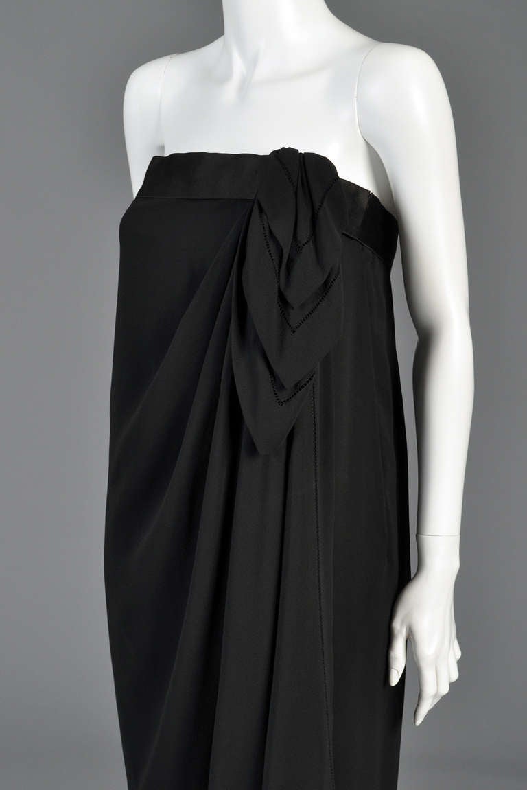Late 1970s Guy Laroche Haute Couture Draped Gown For Sale 2