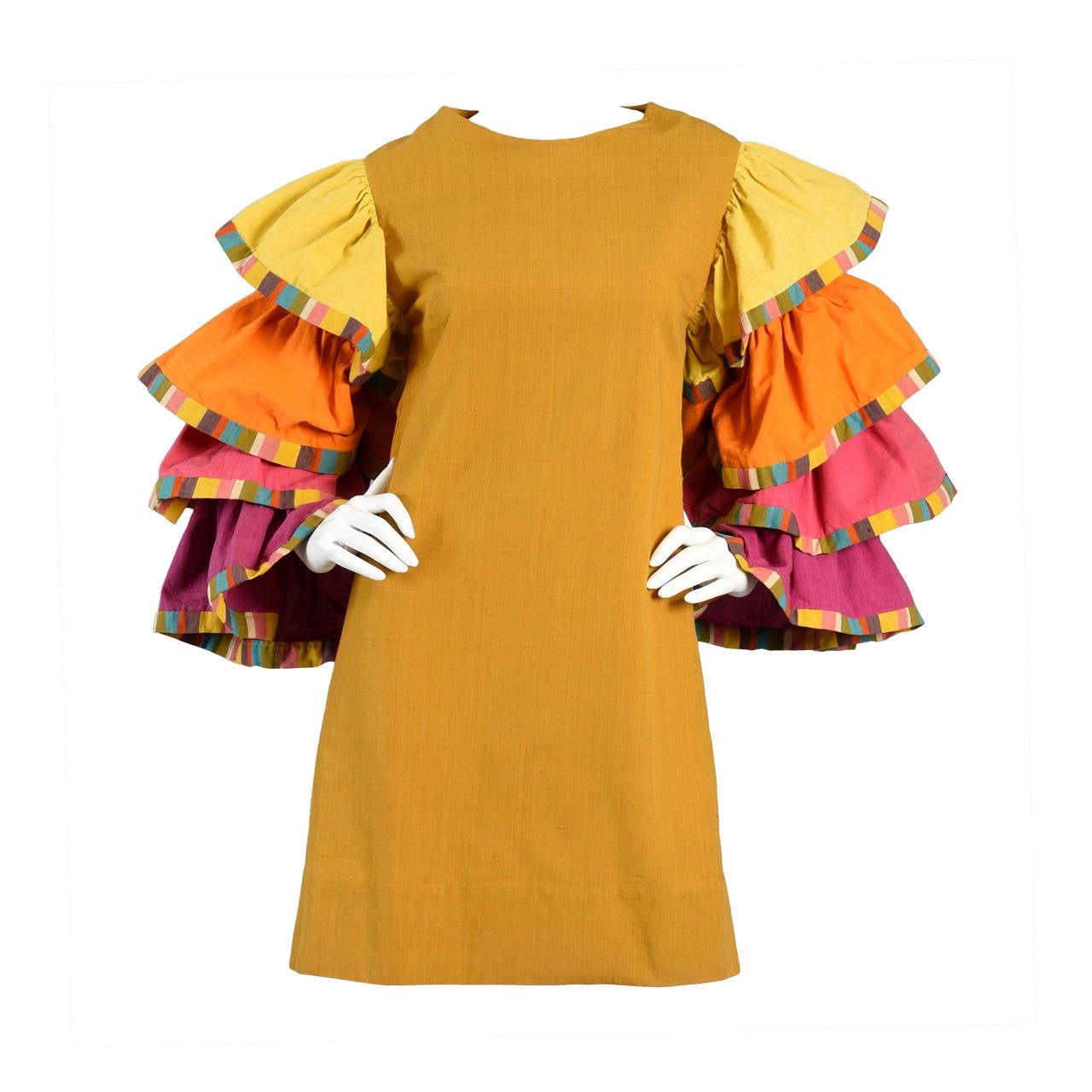 Island Resort 1960s Tiered Shift Dress