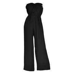 Givenchy 1970s Strapless Wide Legged Silk Jumpsuit