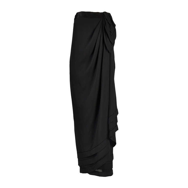 Late 1970s Guy Laroche Haute Couture Draped Gown For Sale at 1stDibs