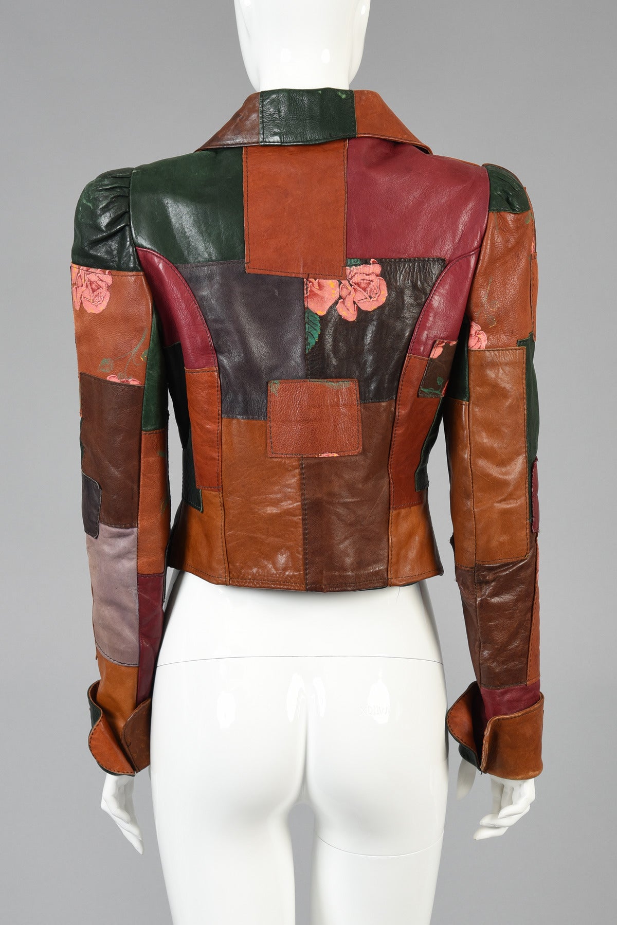 Gandalf the Wizard Floral Patchwork Leather Jacket 3