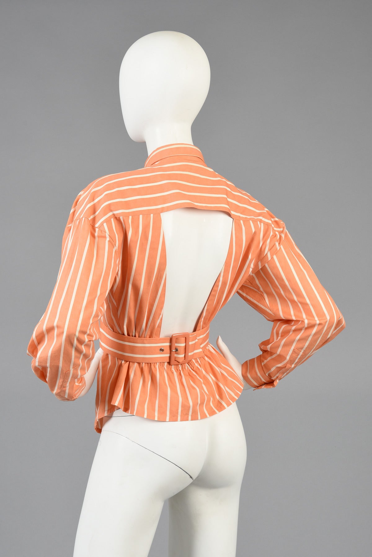 Thierry Mugler 1980s Avant Garde Cutout Back Blouse For Sale 2