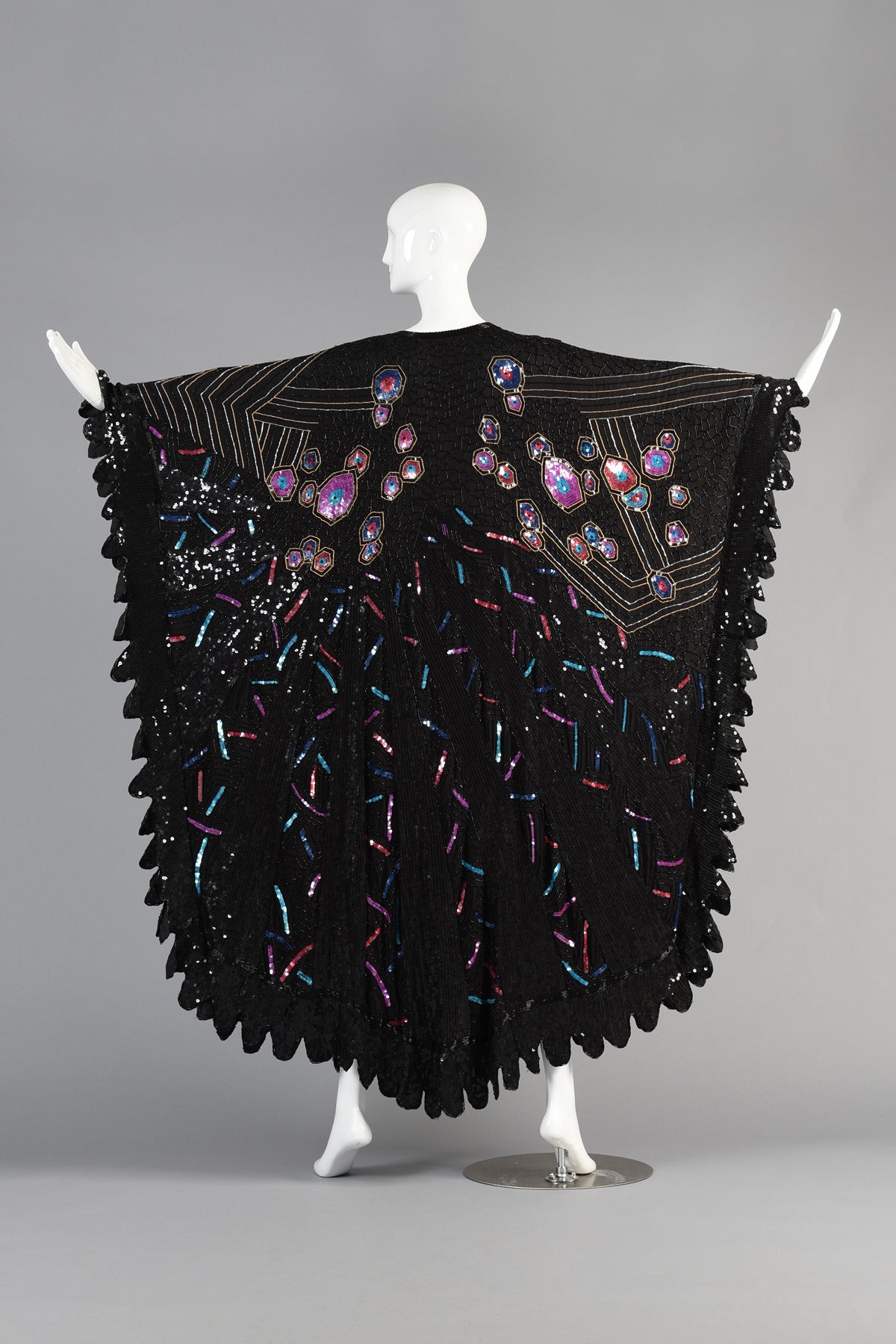 Superb 1980's Sequin + Bead Encrusted Caftan Dress 6