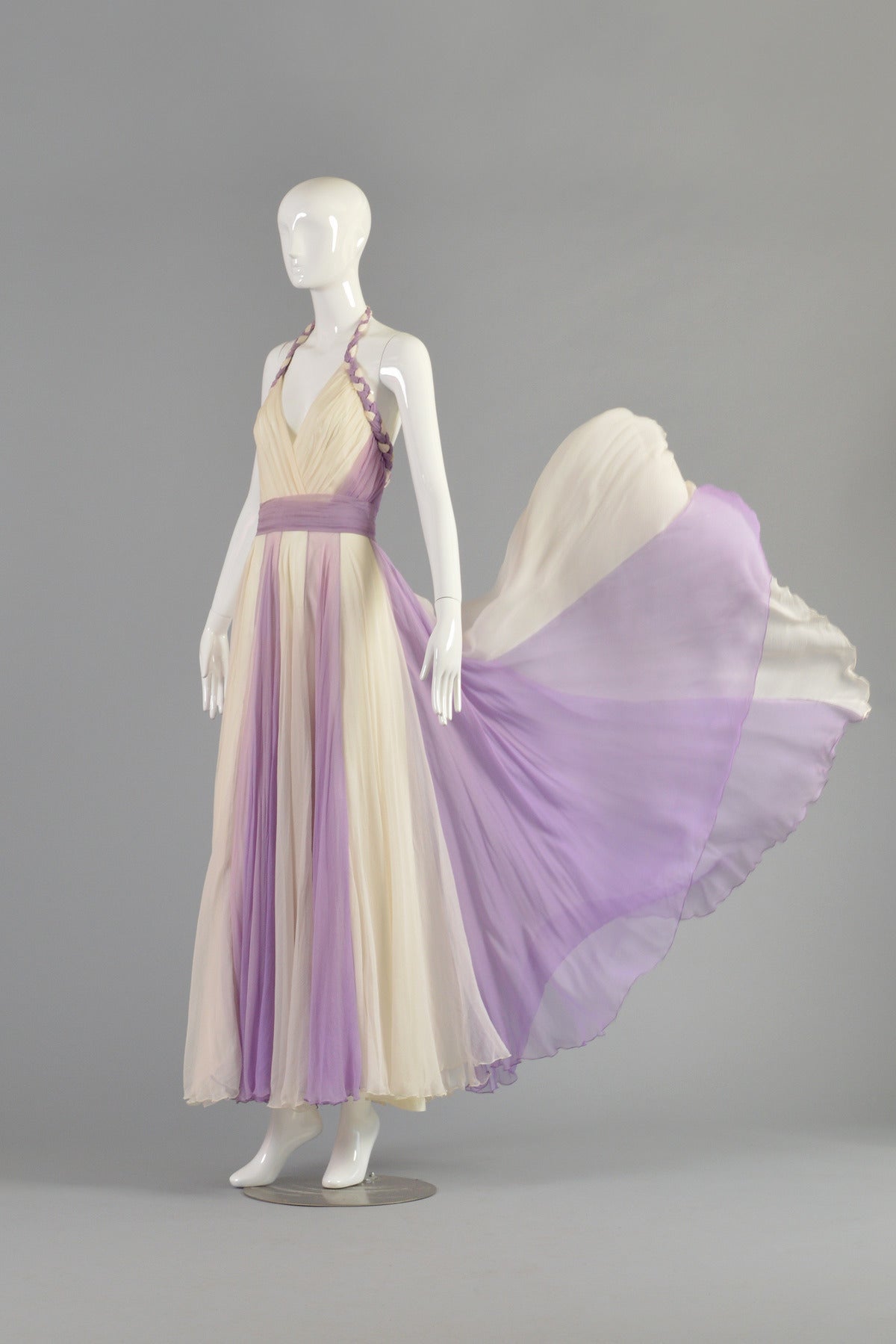 Women's 1960's Silk Chiffon Evening Gown in the manner of Helen Rose