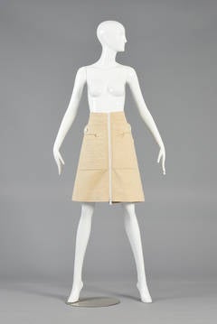 Pierre Cardin 1960's Zip Front Space Age Skirt