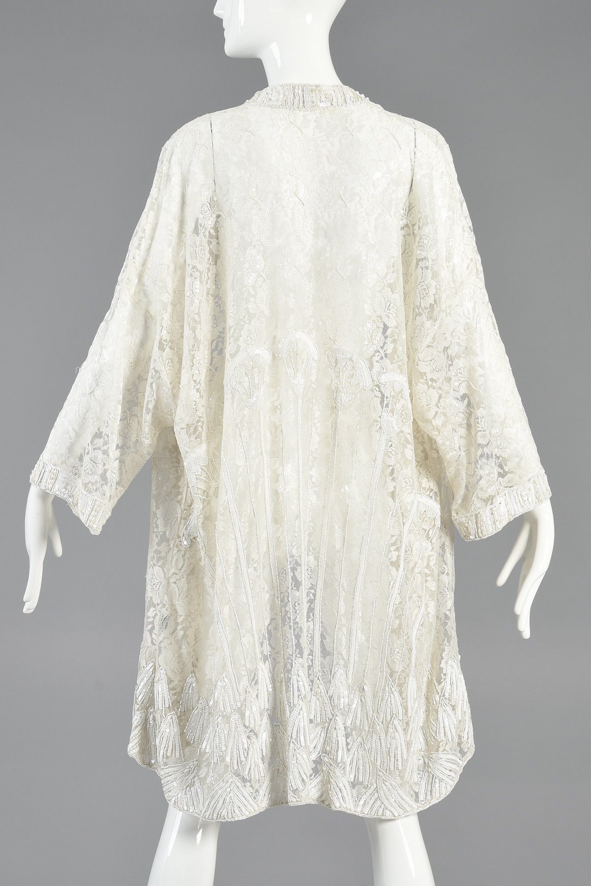 Art Nouveau Inspired Beaded Lace Kimono Jacket 3