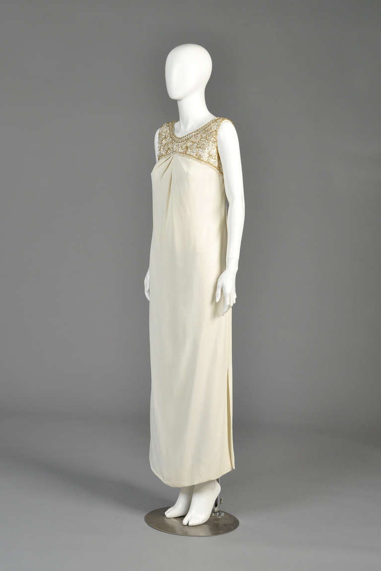 1960s Malcolm Starr Beaded Gown For Sale 1