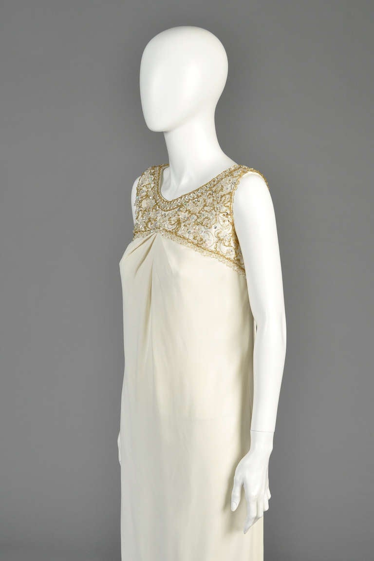 1960s Malcolm Starr Beaded Gown For Sale 2