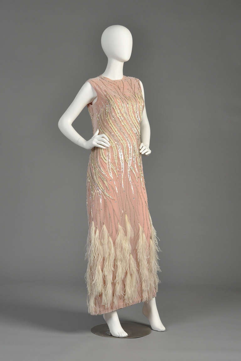 Ruben Panis Beaded Ostrich Feather Gown 2