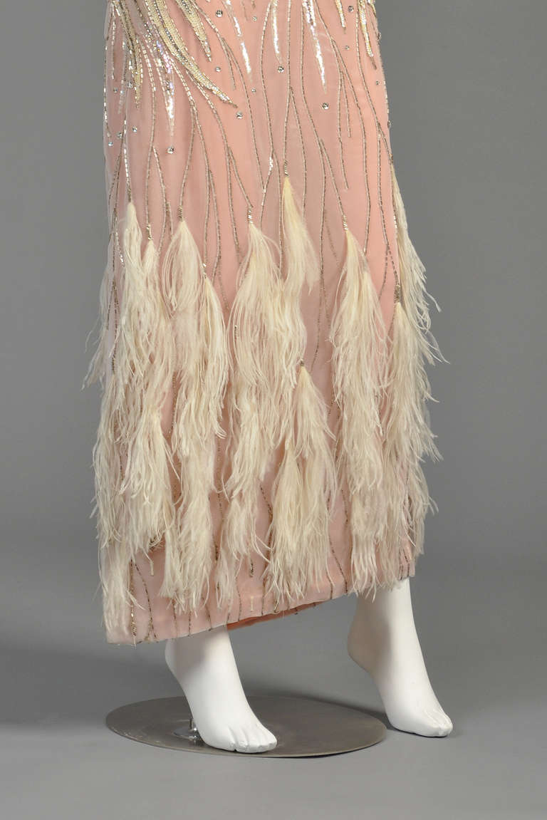 Ruben Panis Beaded Ostrich Feather Gown 4
